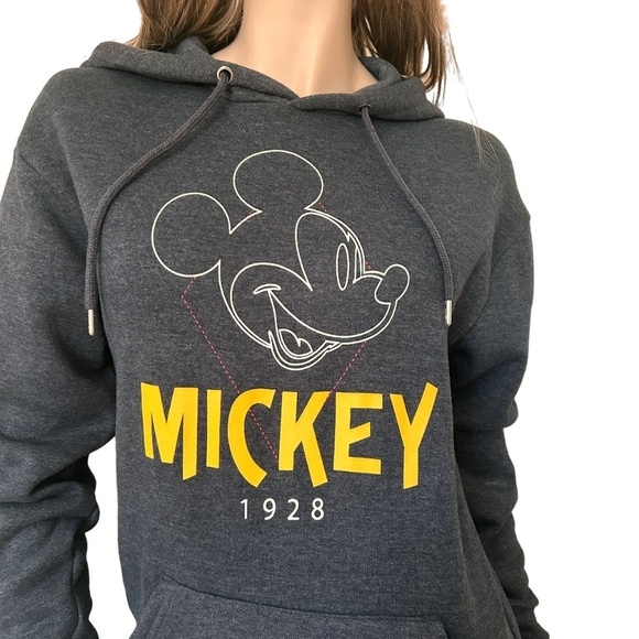 Primark Disney Sweatshirt Pouch Hoodie Mickey Mouse 1928 Fleece Lining NWOT - Picture 4 of 16